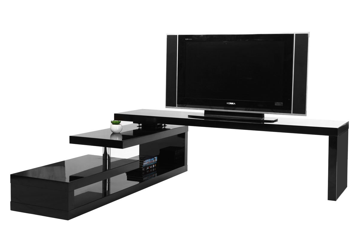 Mueble TV de diseo lacado negro giratorio MAX V2