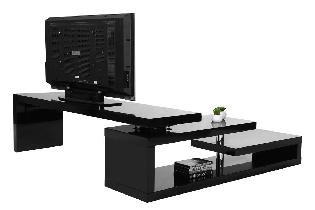 Mueble TV de diseo lacado negro giratorio MAX V2