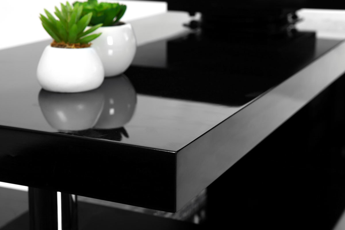 Mueble TV de diseo lacado negro giratorio MAX V2
