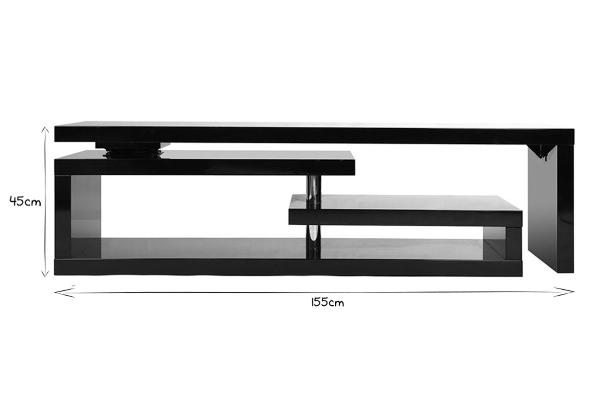 Mueble TV de diseo lacado negro giratorio MAX V2