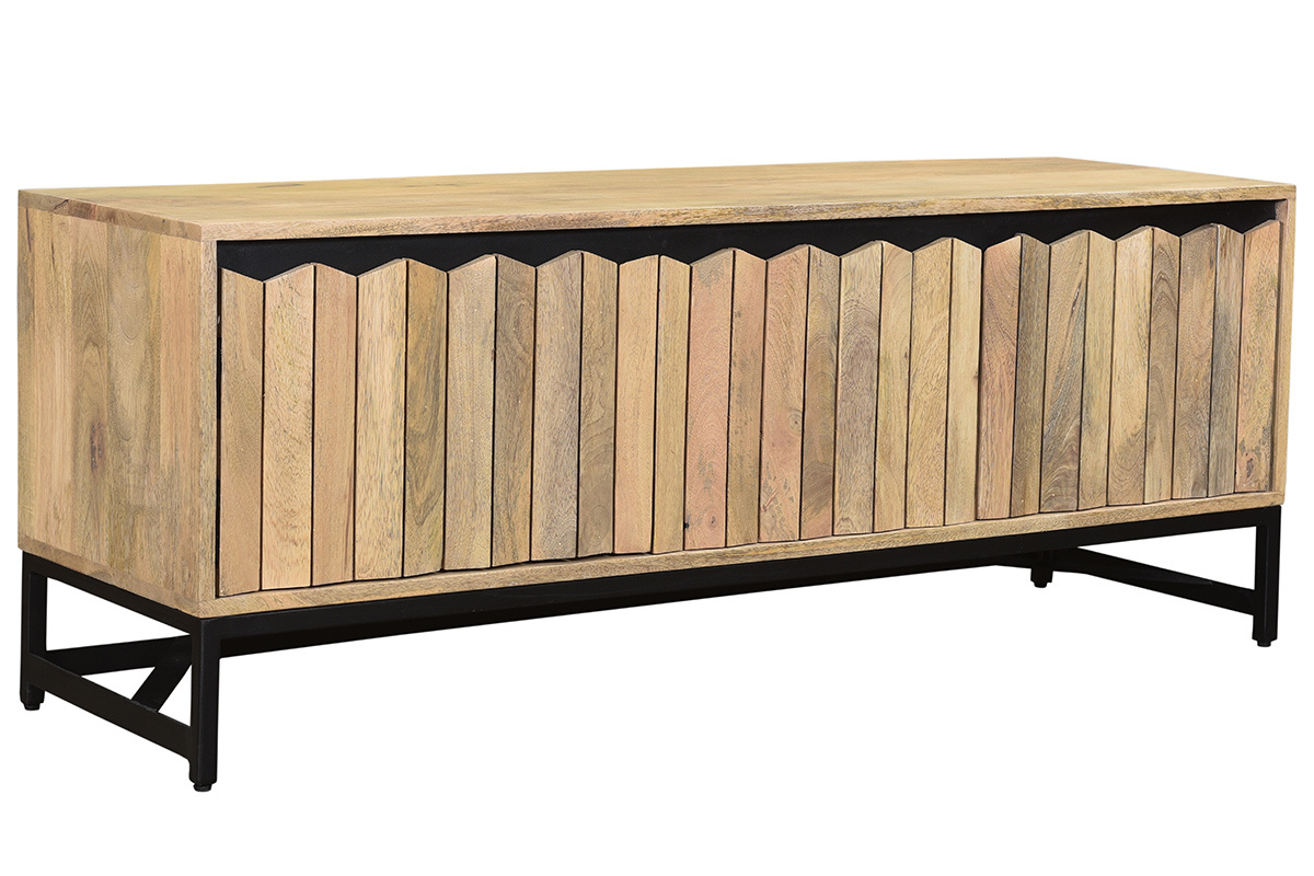 Mueble TV de madera de mango macizo y metal 130cm ESTY