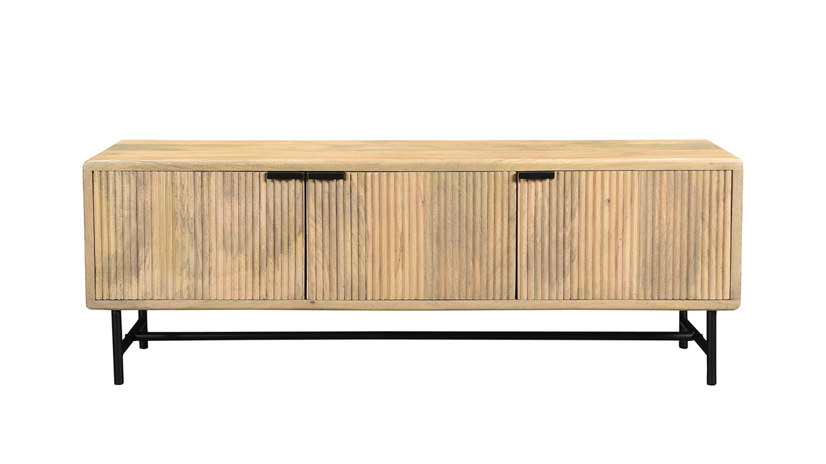 Mueble TV de madera de mango y metal 145 cm JUNO - Miliboo