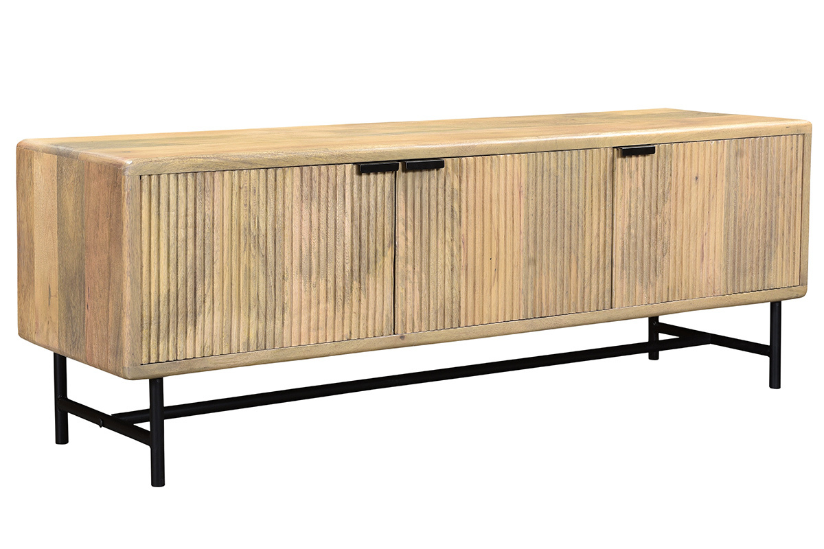 Mueble TV de madera de mango y metal 145cm JUNO