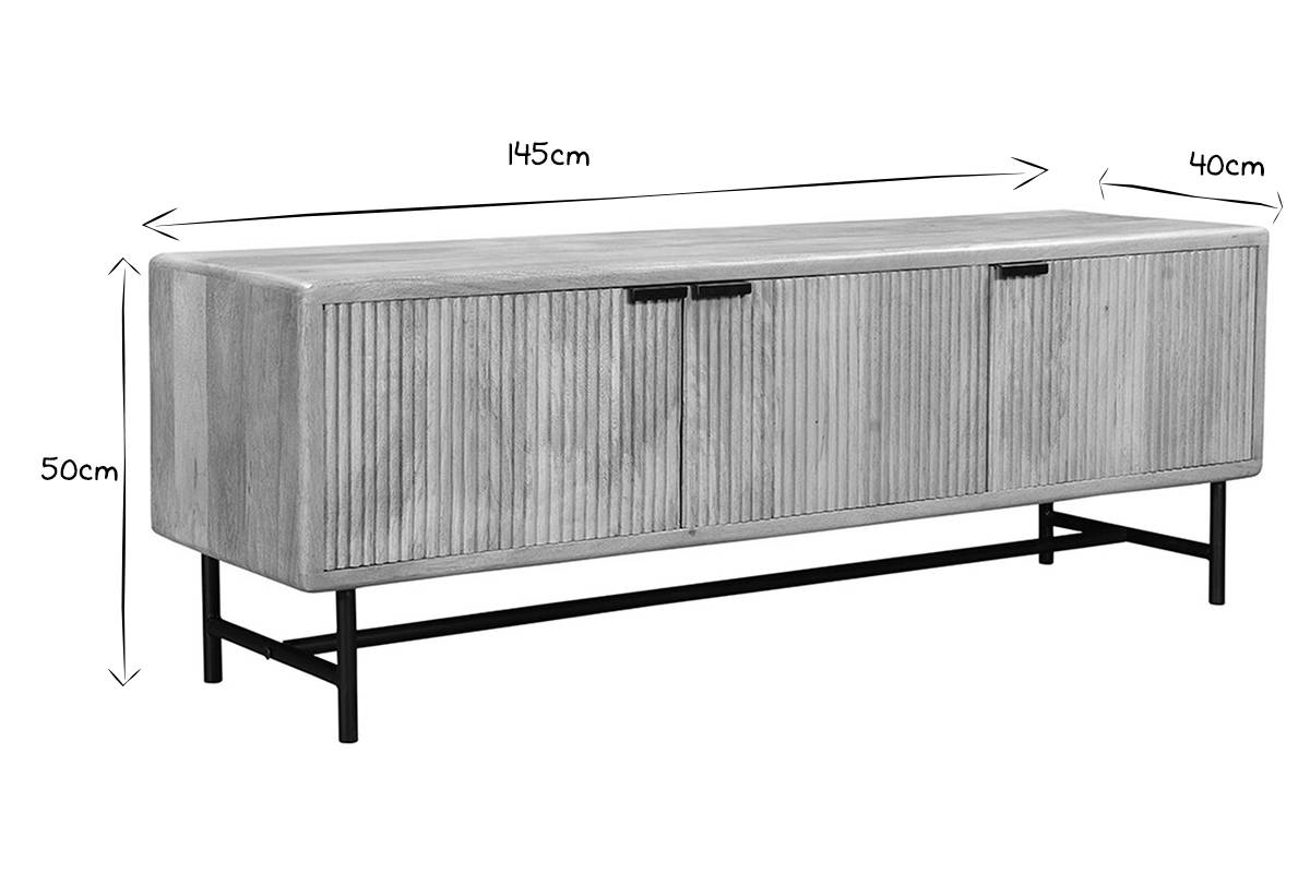 Mueble TV de madera de mango y metal 145cm JUNO
