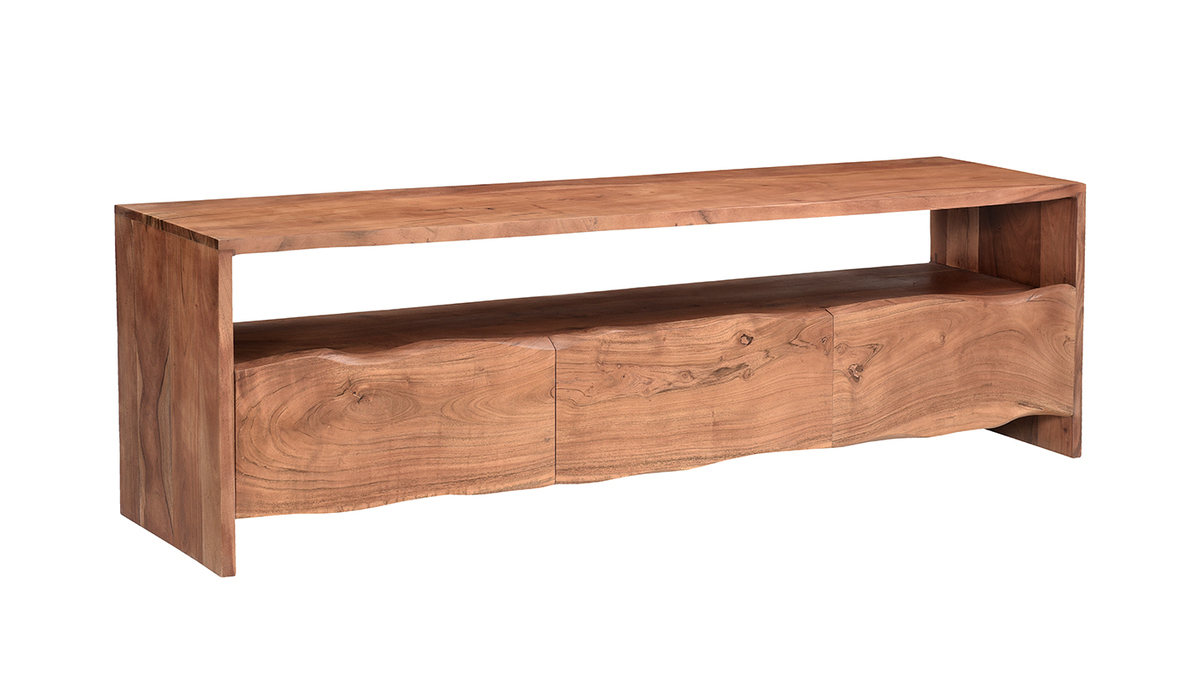 Mueble TV en madera maciza natural con mallorquina 180 cm MITJANA