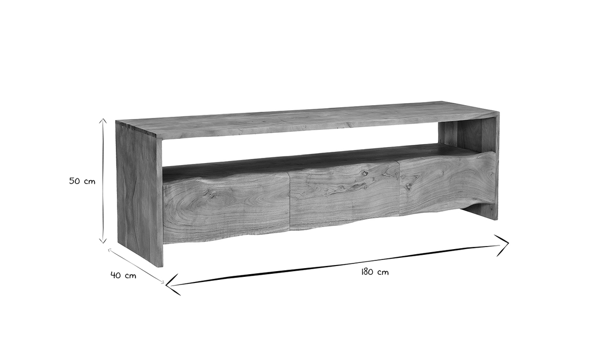 Mueble TV de madera maciza con 3 cajones 180 cm BOHEMIAN