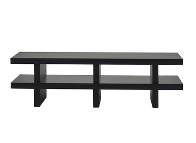 Mueble TV de madera maciza negro L145 cm NALO