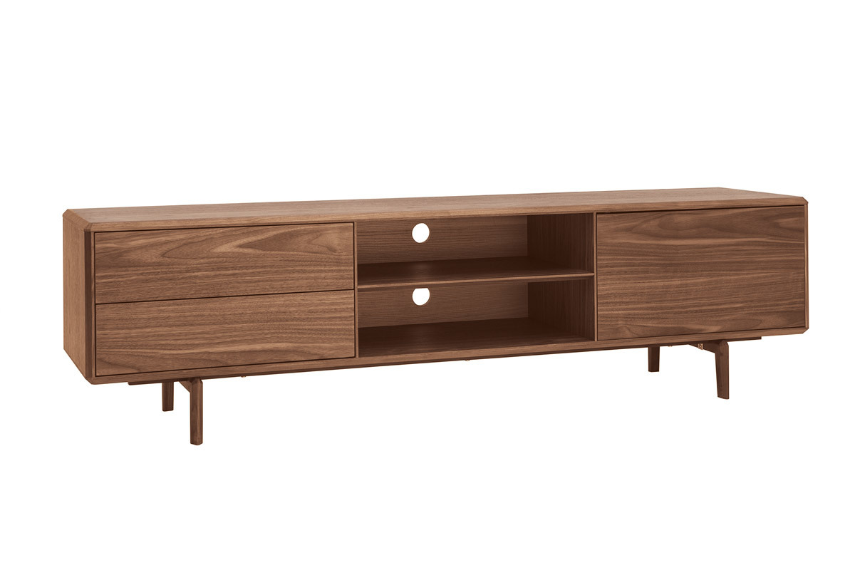 Mueble TV de nogal con almacenaje 180 cm SUVA
