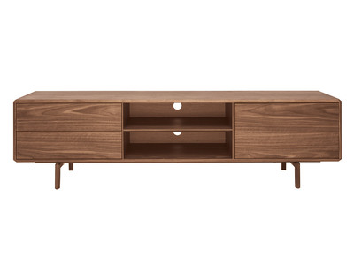 Mueble TV de nogal con almacenaje 180 cm SUVA