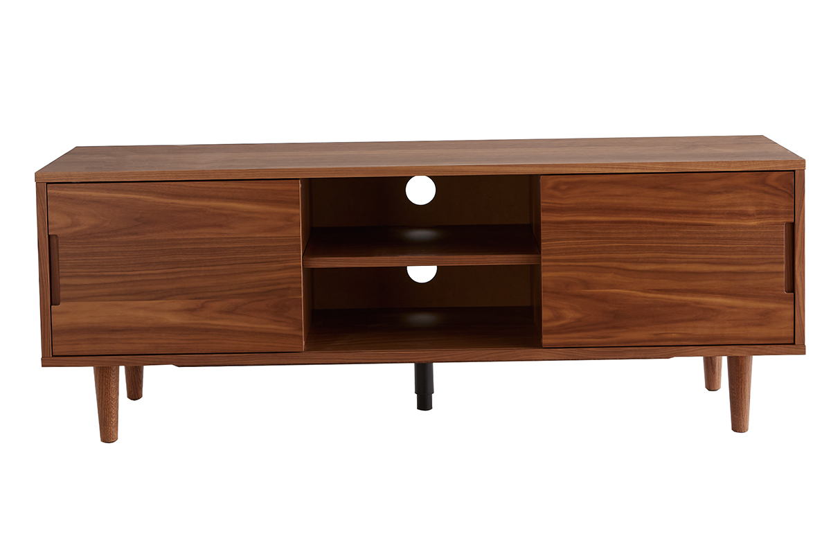 Mueble TV de nogal con puertas correderas 140 RYDD