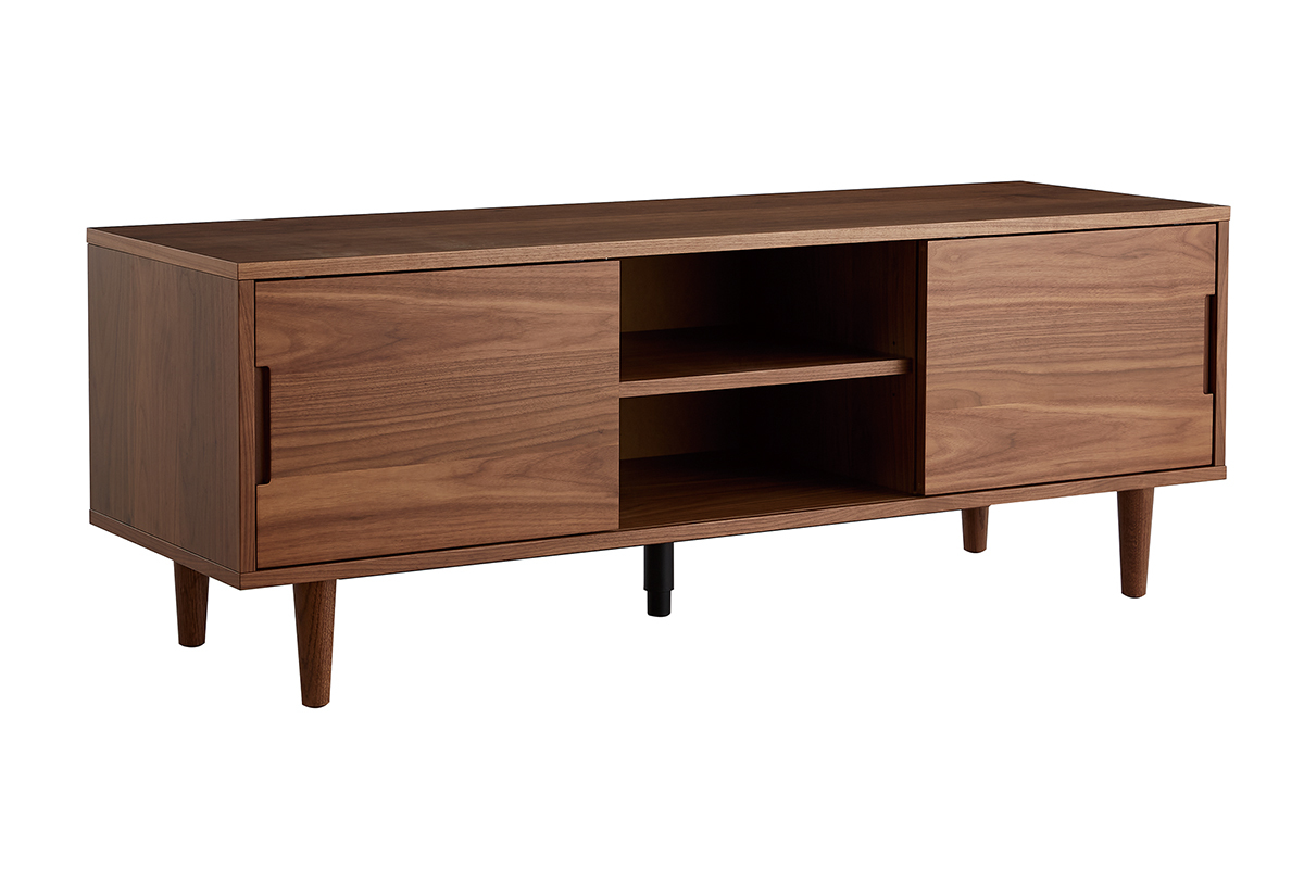 Mueble TV de nogal con puertas correderas 140 RYDD