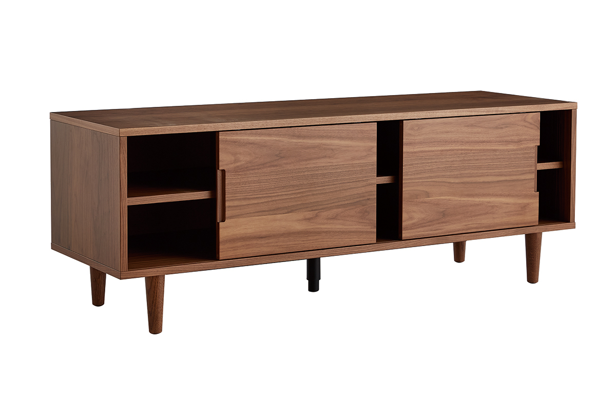 Mueble TV de nogal con puertas correderas 140 RYDD