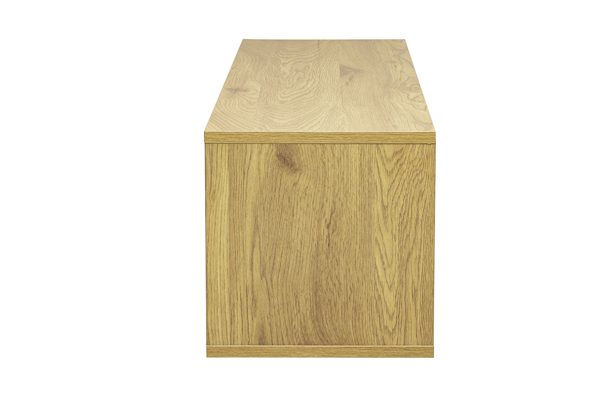 Mueble TV mural FLEXO acabado madera clara roble, vista de perfil