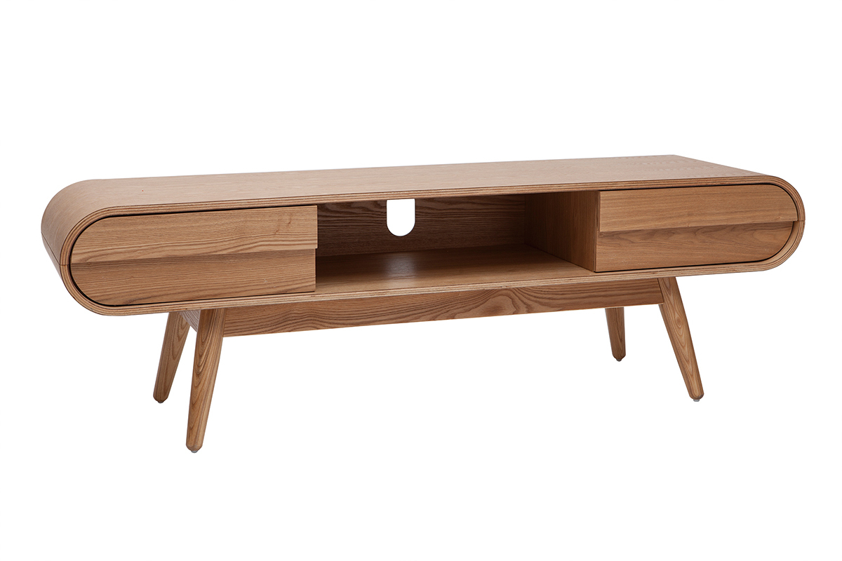 Mueble TV diseo 2 cajones fresno natural BALTIK