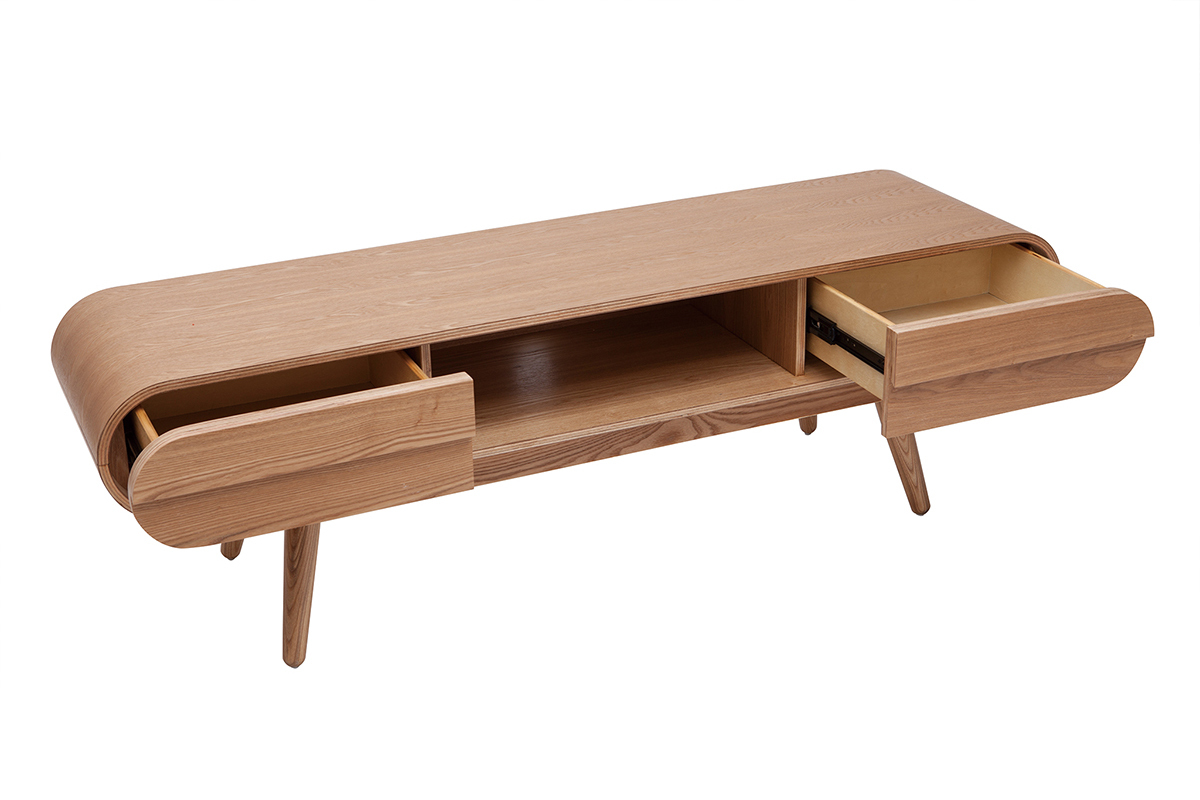 Mueble TV diseo 2 cajones fresno natural BALTIK