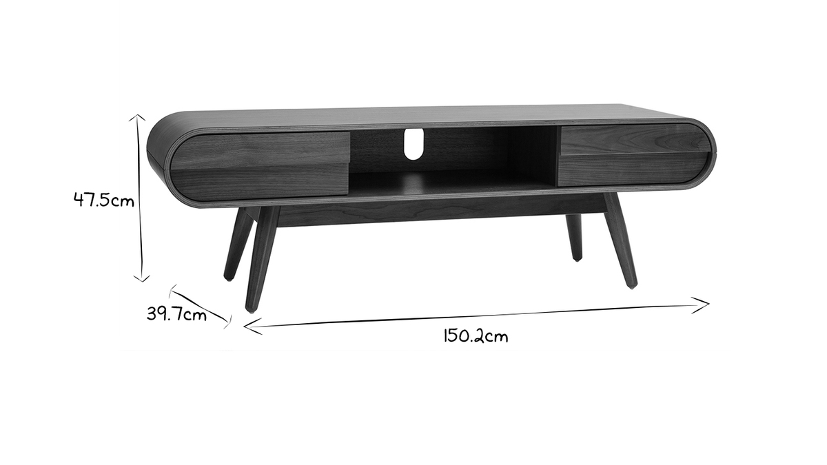 Mueble TV diseo 2 cajones nogal BALTIK