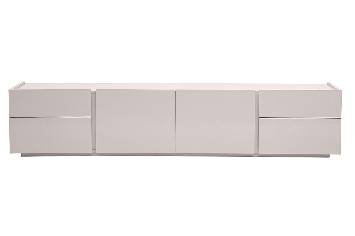 Mueble TV dise�o beige brillante con almacenamiento L199.8 cm ISAURE