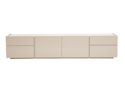 Mueble TV dise&ntilde;o beige brillante con almacenamiento L199.8 cm ISAURE