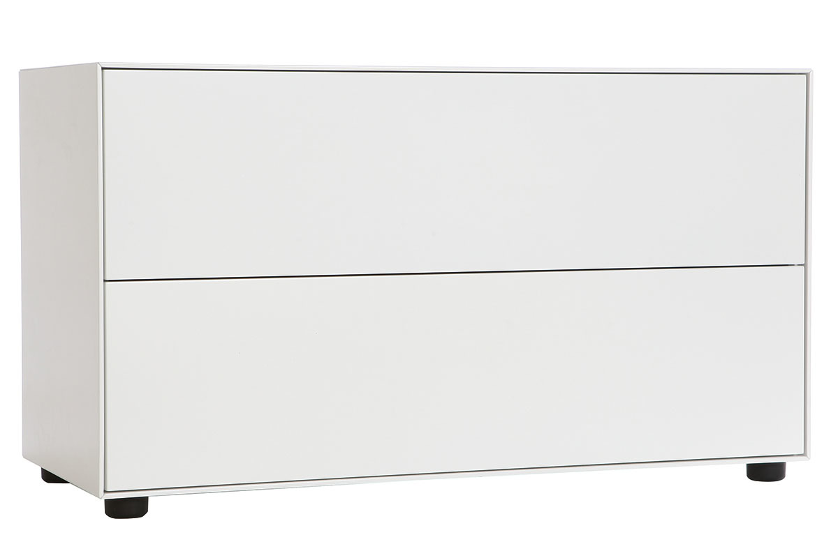 Mueble TV dise�o blanco mate 90x40cm 2 cajones MARK