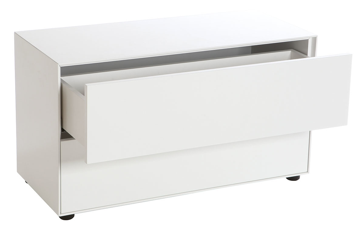 Mueble TV dise�o blanco mate 90x40cm 2 cajones MARK