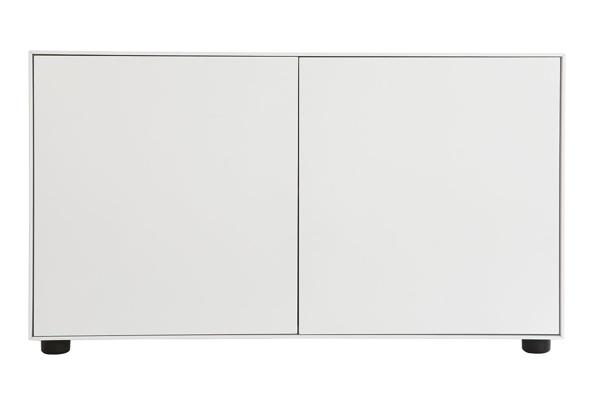 Mueble TV diseo blanco mate L90 cm 2 puertas MARK