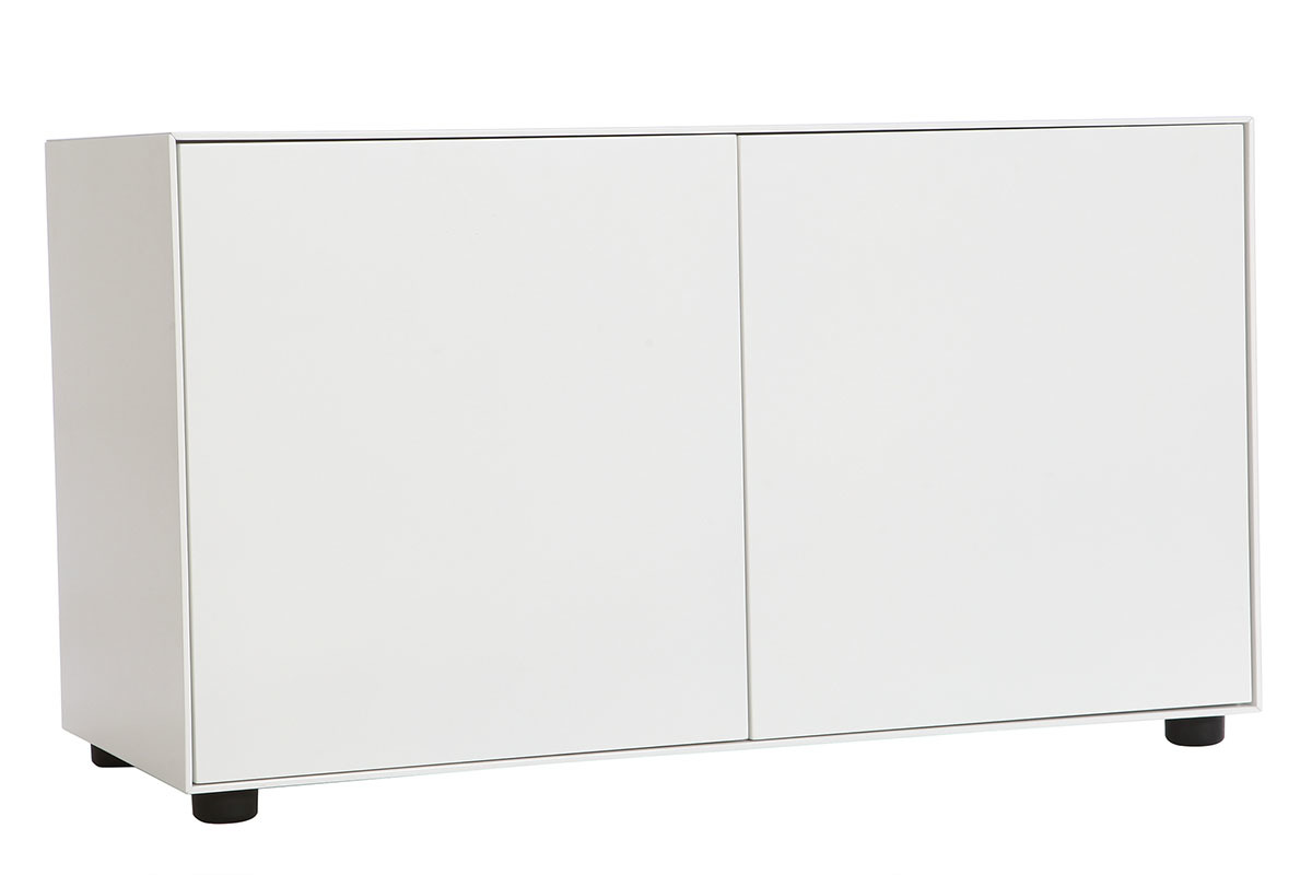 Mueble TV diseo blanco mate L90 cm 2 puertas MARK
