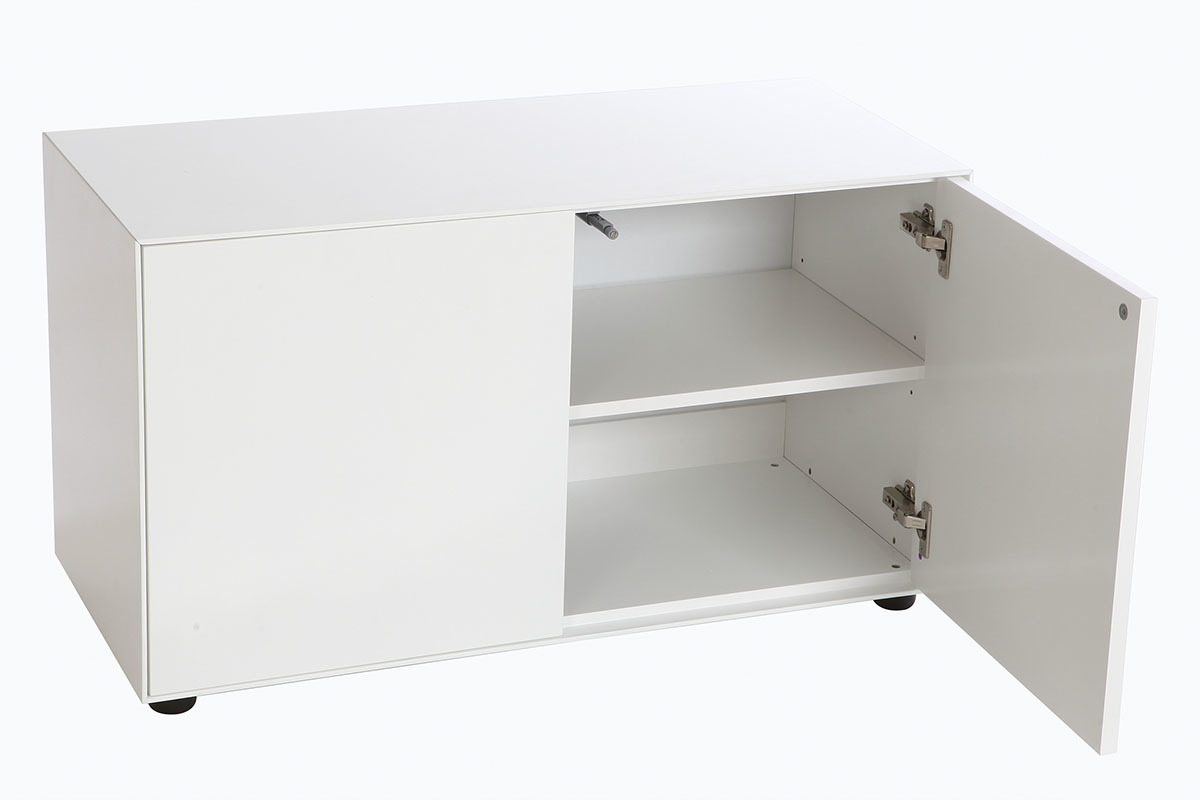 Mueble TV diseo blanco mate L90 cm 2 puertas MARK