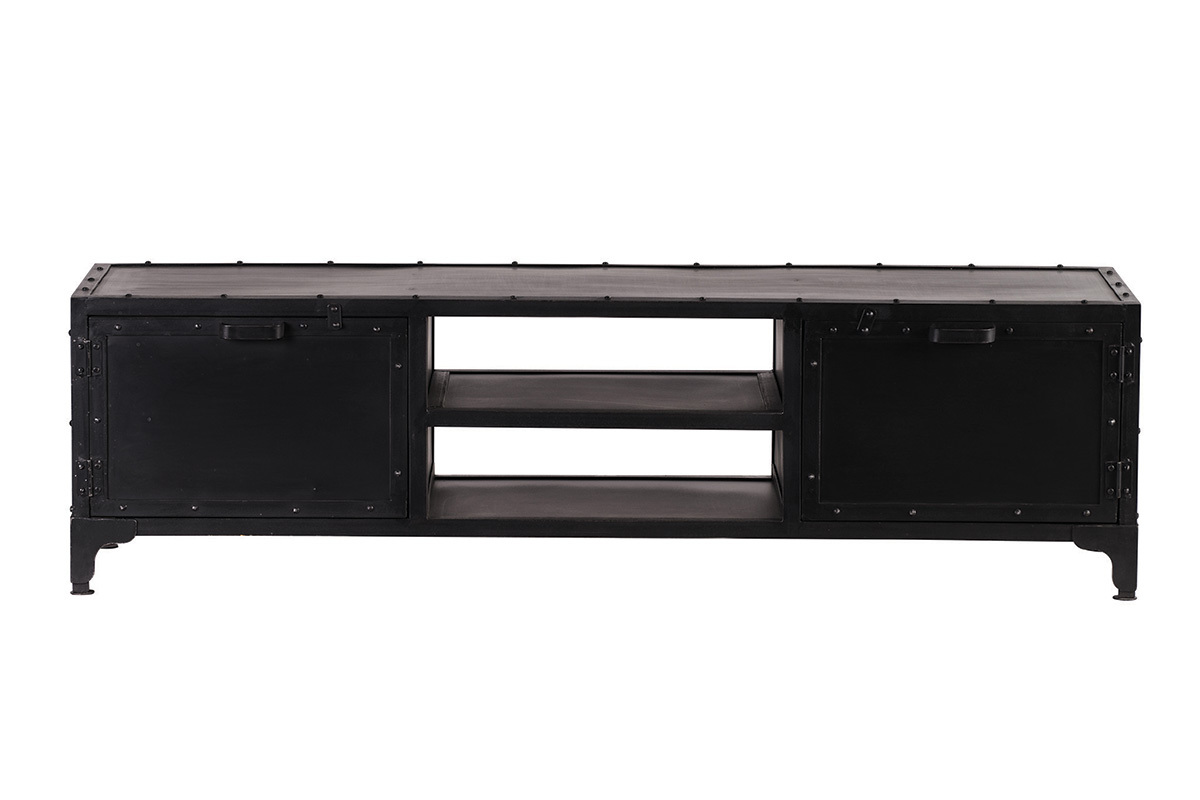 Mueble TV diseo metal negro 150cm FACTORY