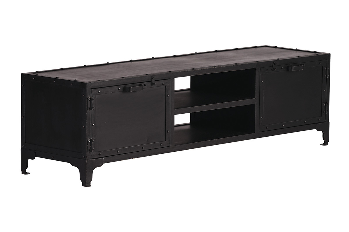 Mueble TV diseo metal negro 150cm FACTORY