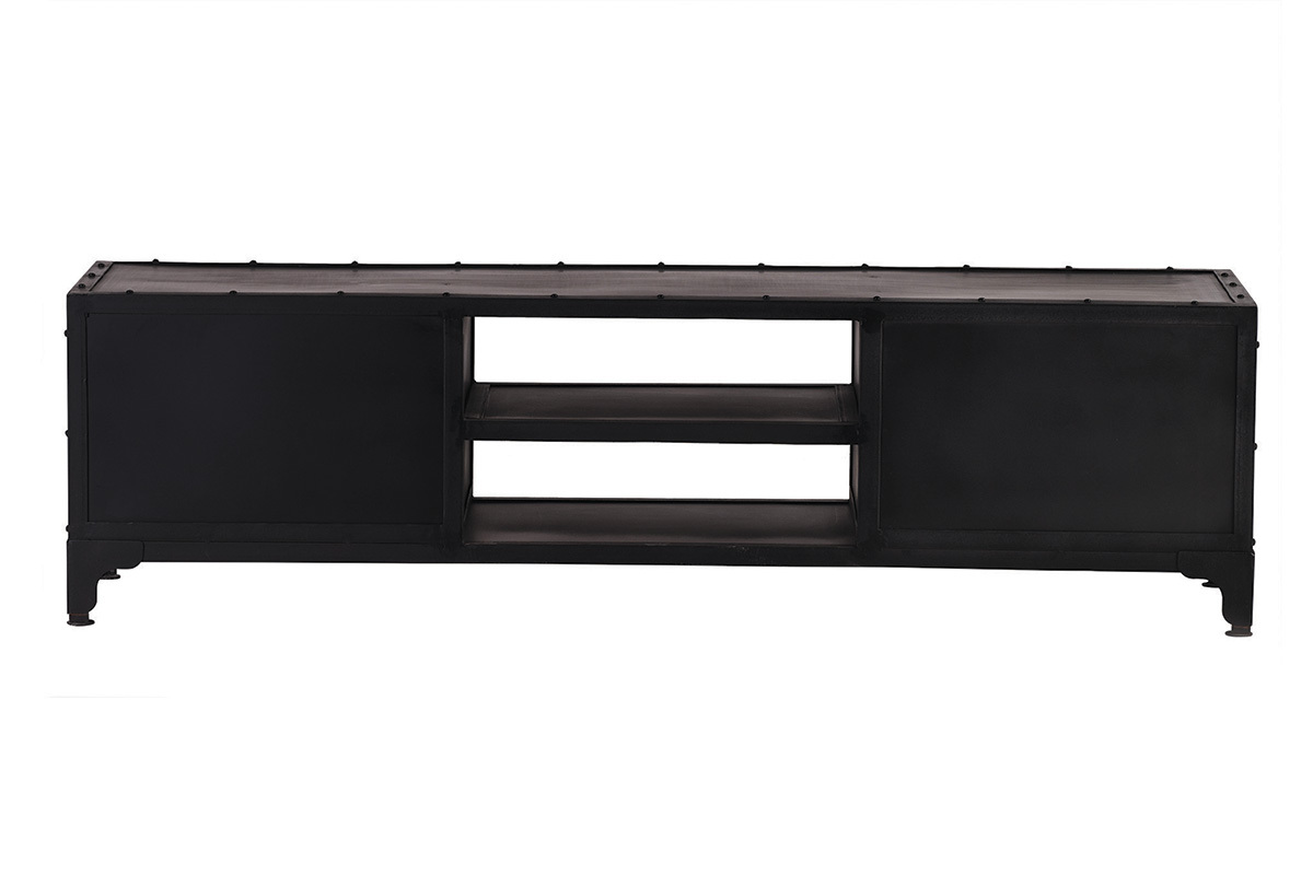 Mueble TV diseo metal negro 150cm FACTORY