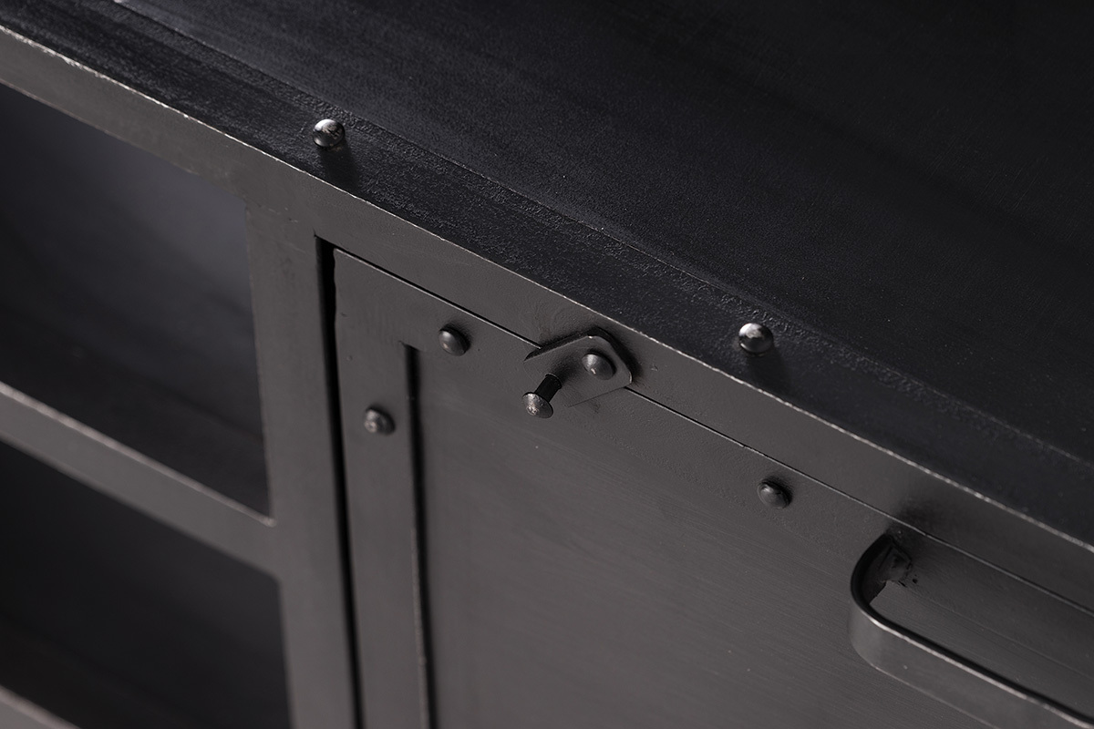Mueble TV diseo metal negro 150cm FACTORY