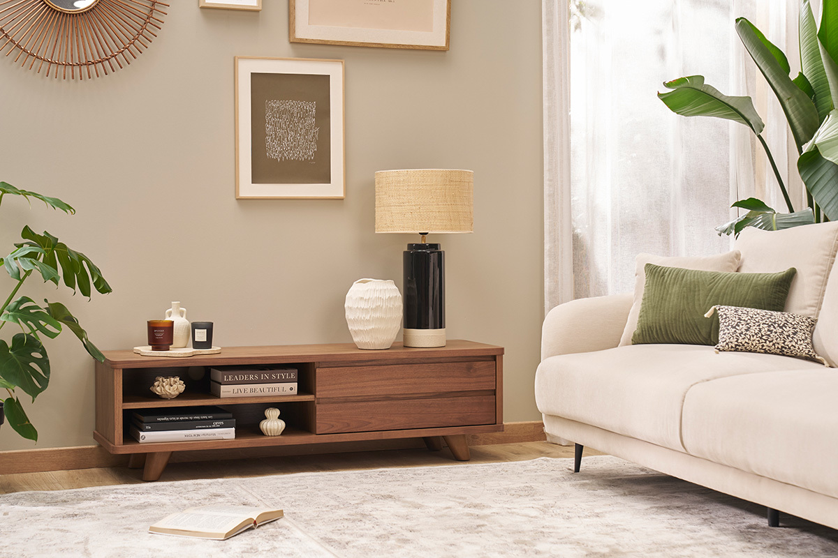 Mueble TV diseo nogal FIFTIES