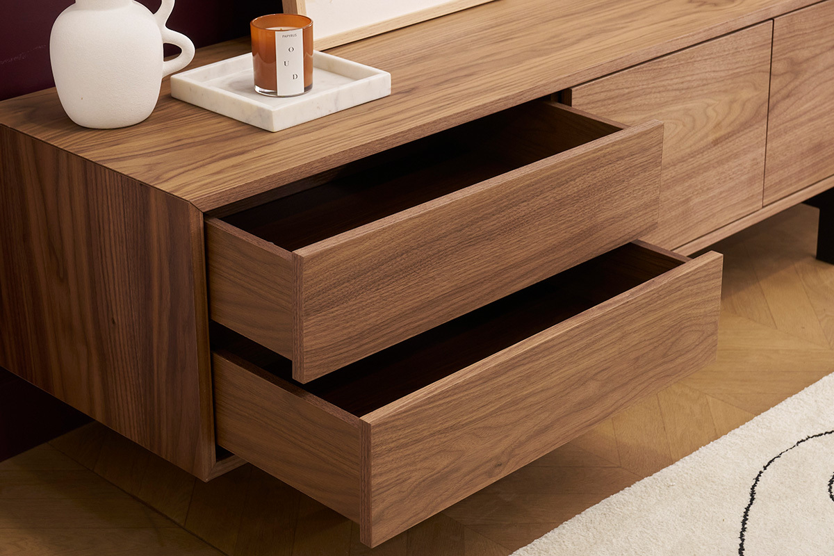 Mueble TV diseo vintage nogal MANNY