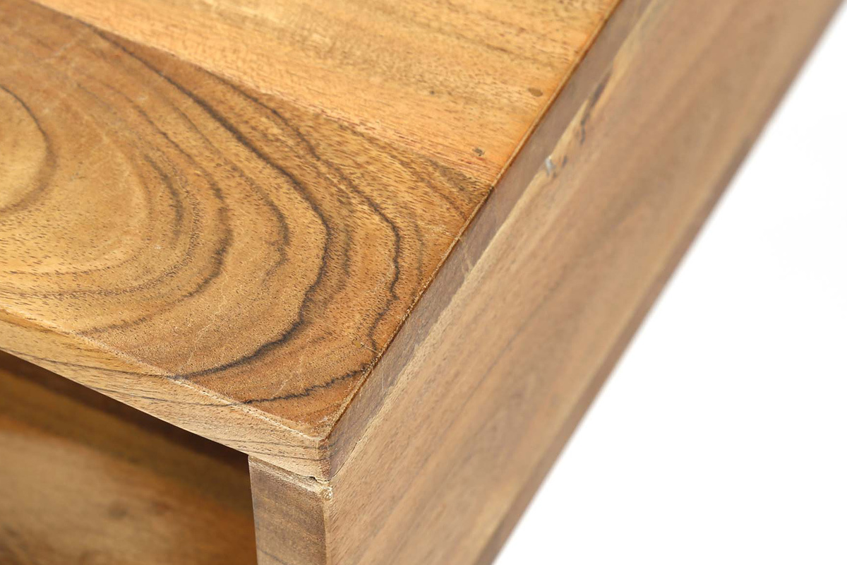 Mueble TV en madera de acacia y metal negro ALVIN