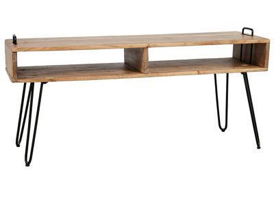Mueble TV en madera de acacia y metal negro ALVIN - Mueble TV en madera de acacia y metal negro ALVIN