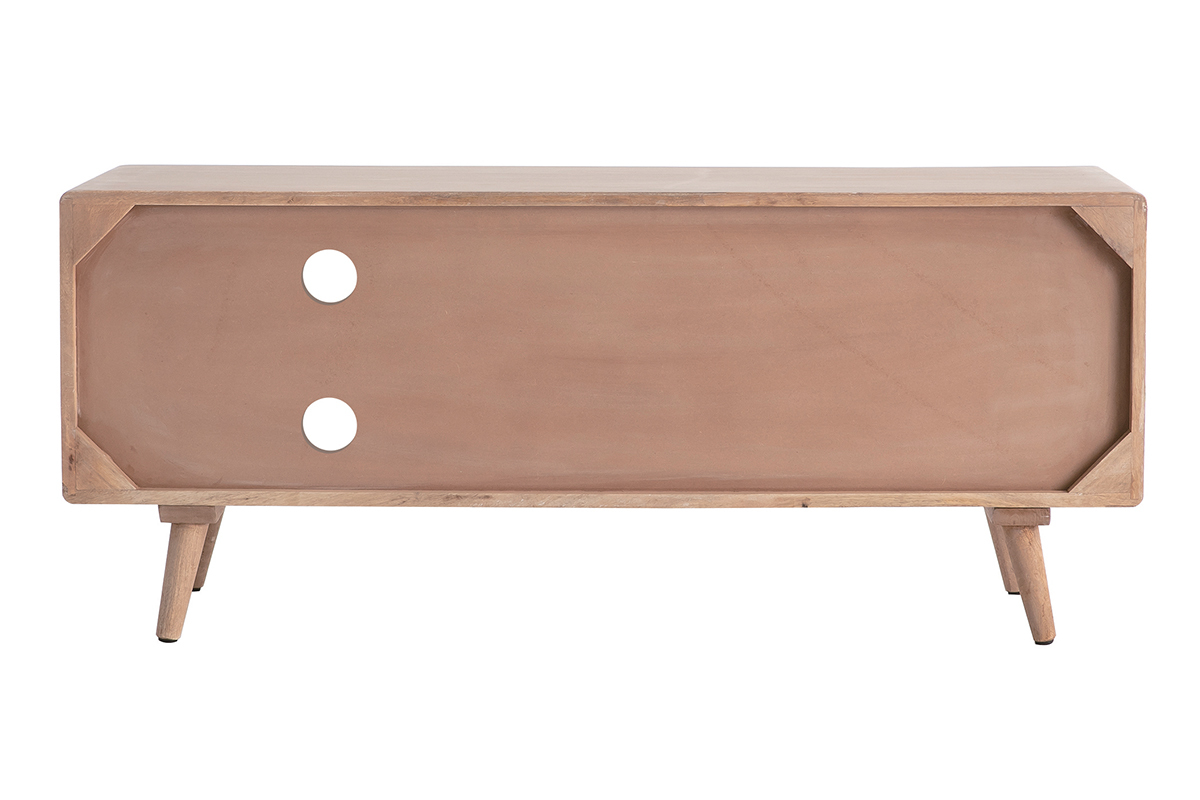Mueble TV en madera de mango y rejilla trenzada ACANGE