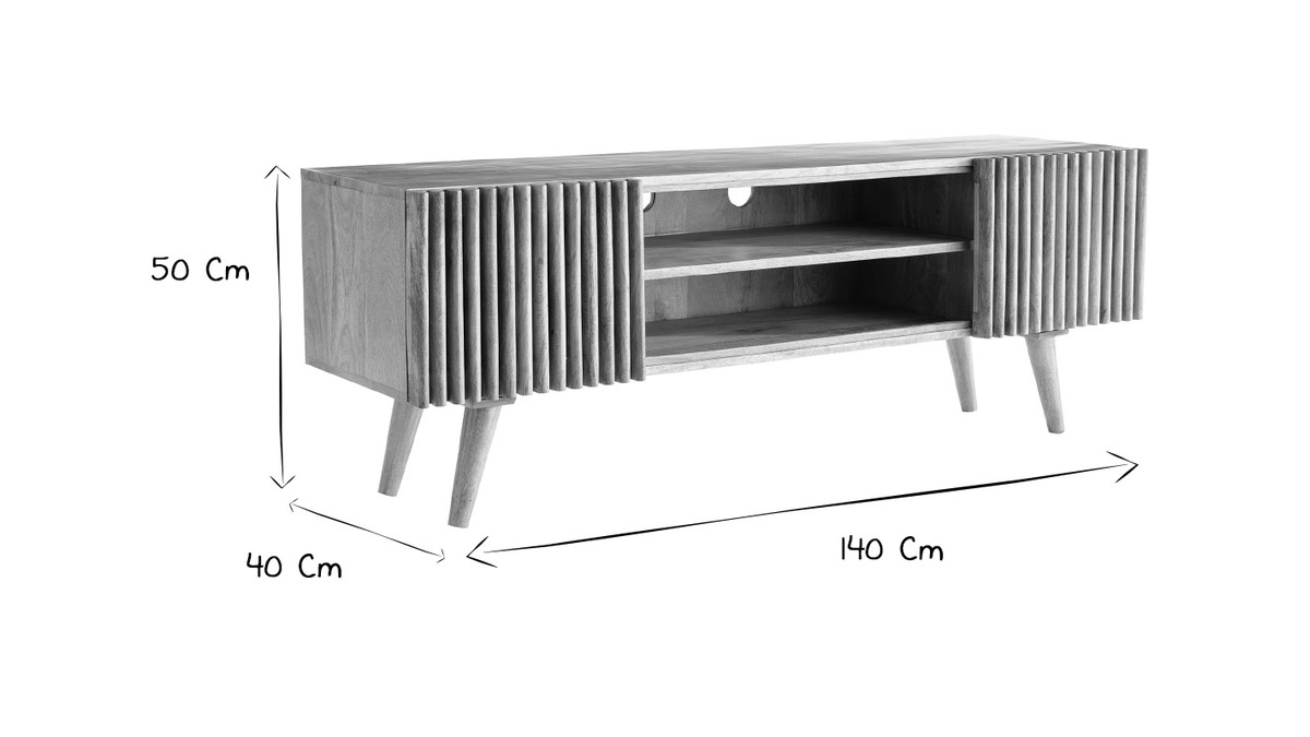 Mueble TV en mango con puertas correderas ALBA