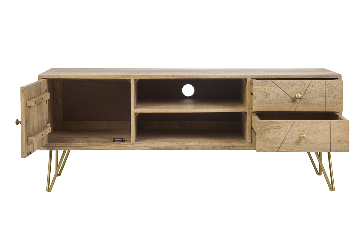 Mueble TV en mango y metal LINIUM