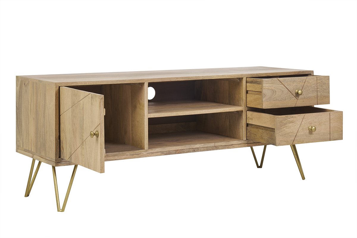 Mueble TV en mango y metal LINIUM