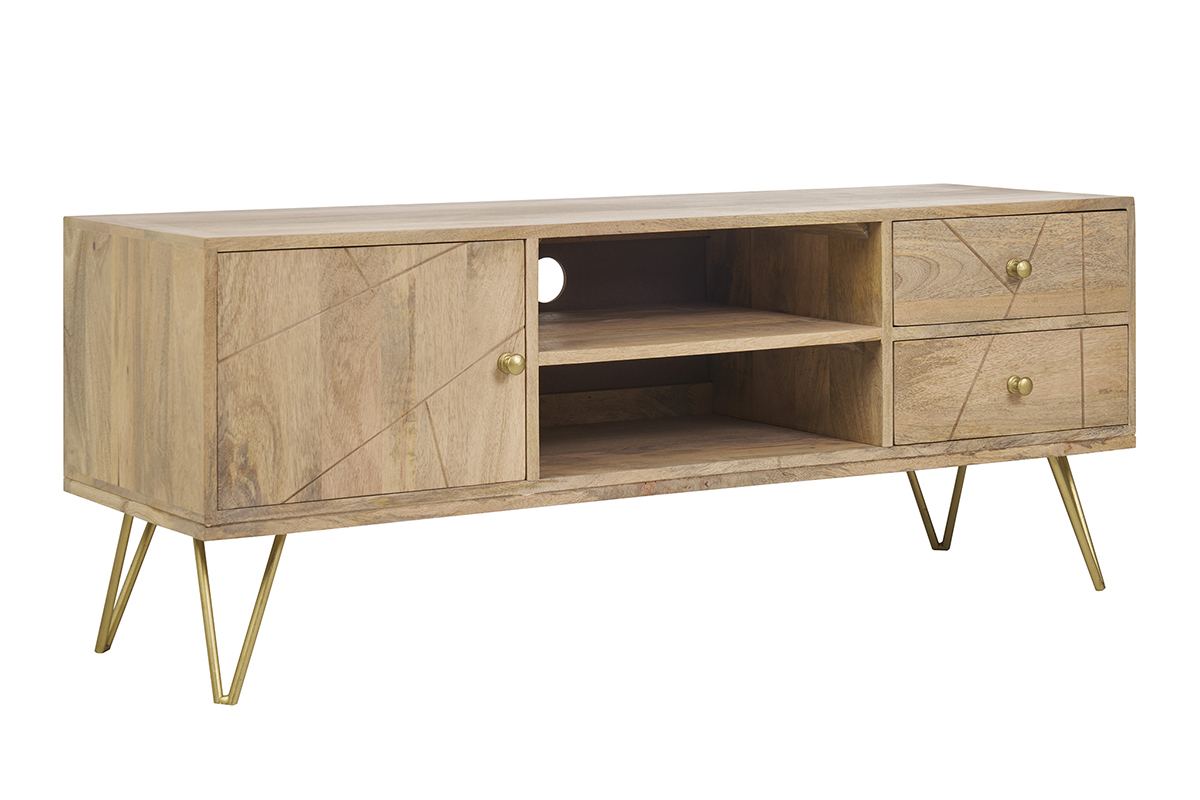 Mueble TV en mango y metal LINIUM