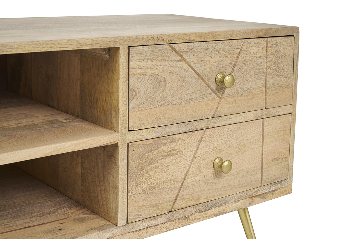 Mueble TV en mango y metal LINIUM
