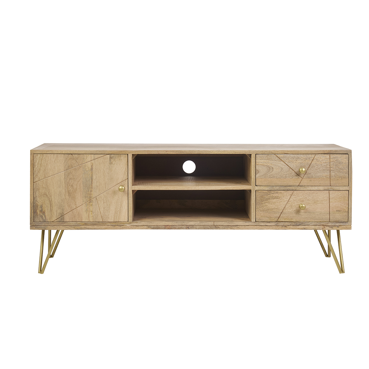 Mueble TV en mango y metal LINIUM