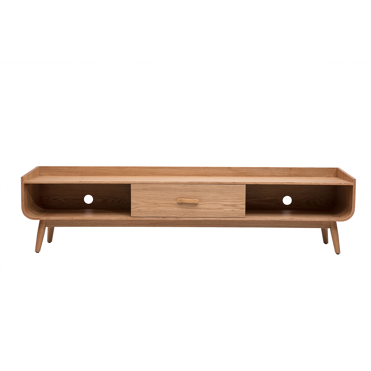 Mueble TV escandinavo madera clara fresno L200 cm HALLEN