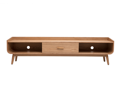 Mueble TV escandinavo madera clara fresno L200 cm HALLEN