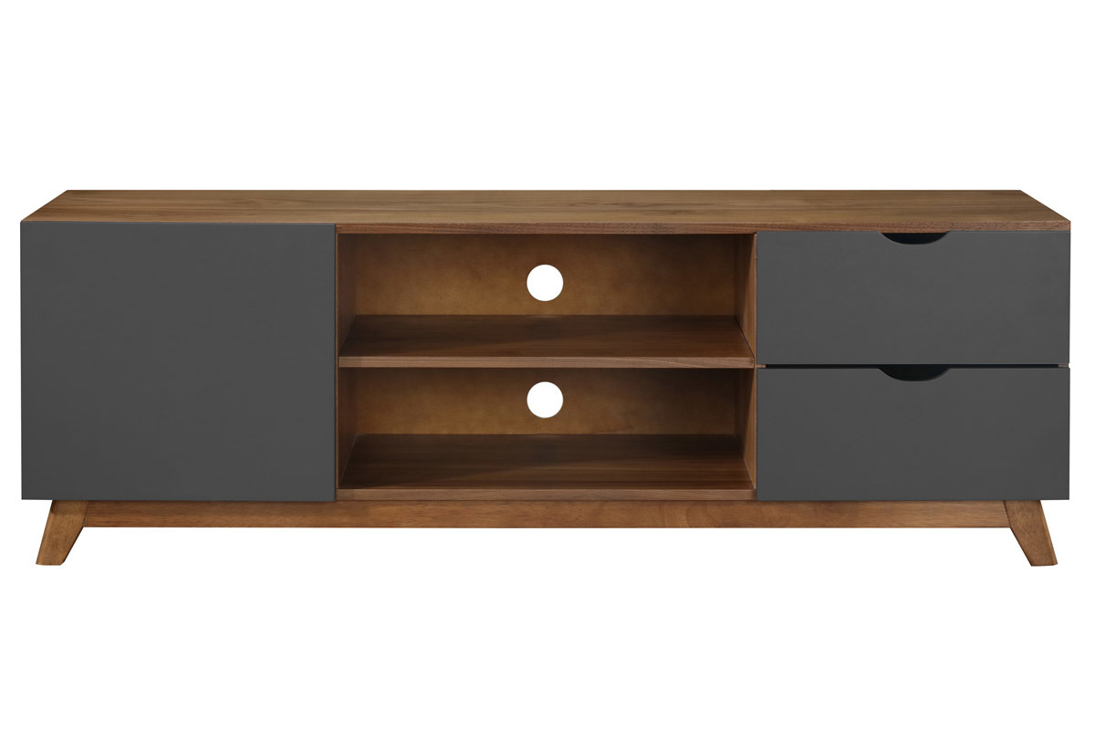 Mueble TV gris antracita y nogal NEELA