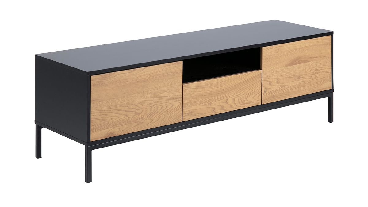 Mueble TV industrial madera y metal L140 cm TRESCA