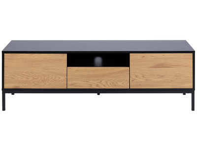 Mueble TV de diseño blanco lacado 140 cm LATTE - Miliboo