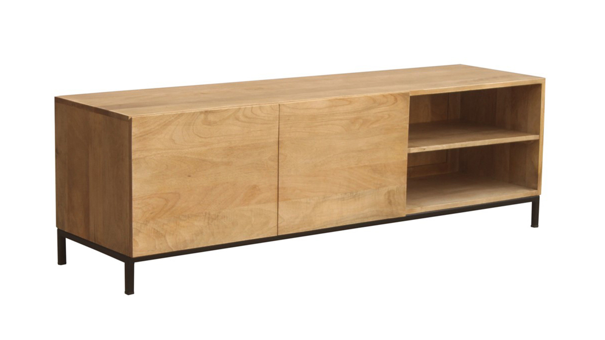 Boreal mueble tv de madera de mango y metal