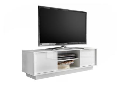Mueble TV L138 cm blanco lacado brillante COMO