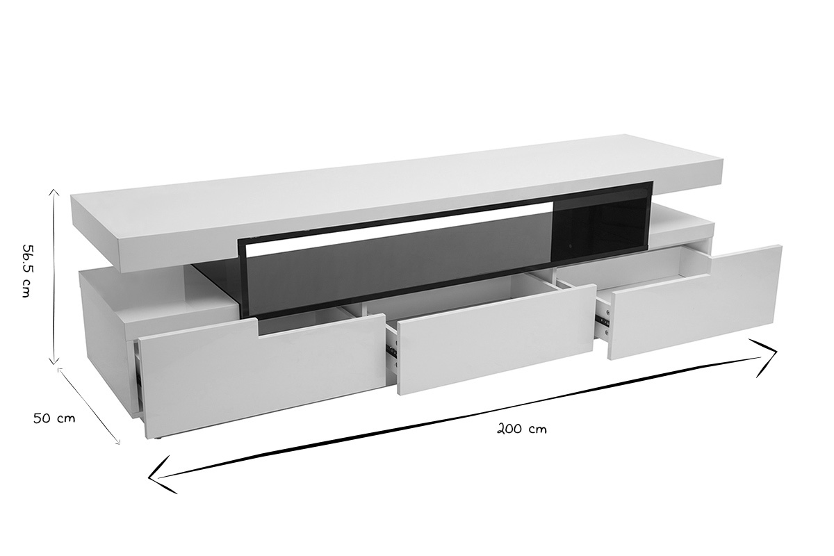 Mueble TV lacado blanco LIVO